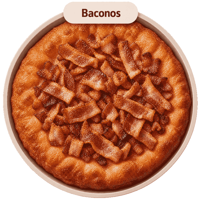 Round bacon lángos