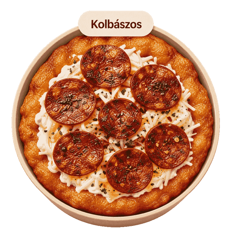 Round Hungarian sausage lángos